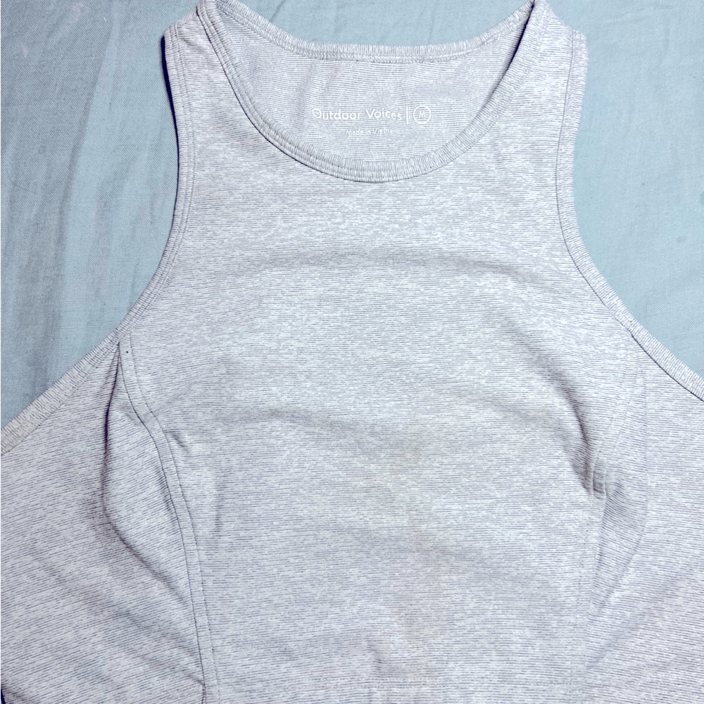 Outdoor Voices Athena Crop Top Gray Grey High Neck size M